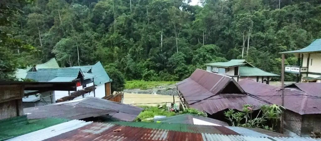 View from Green Hill lodge in Bukit Lawang over river