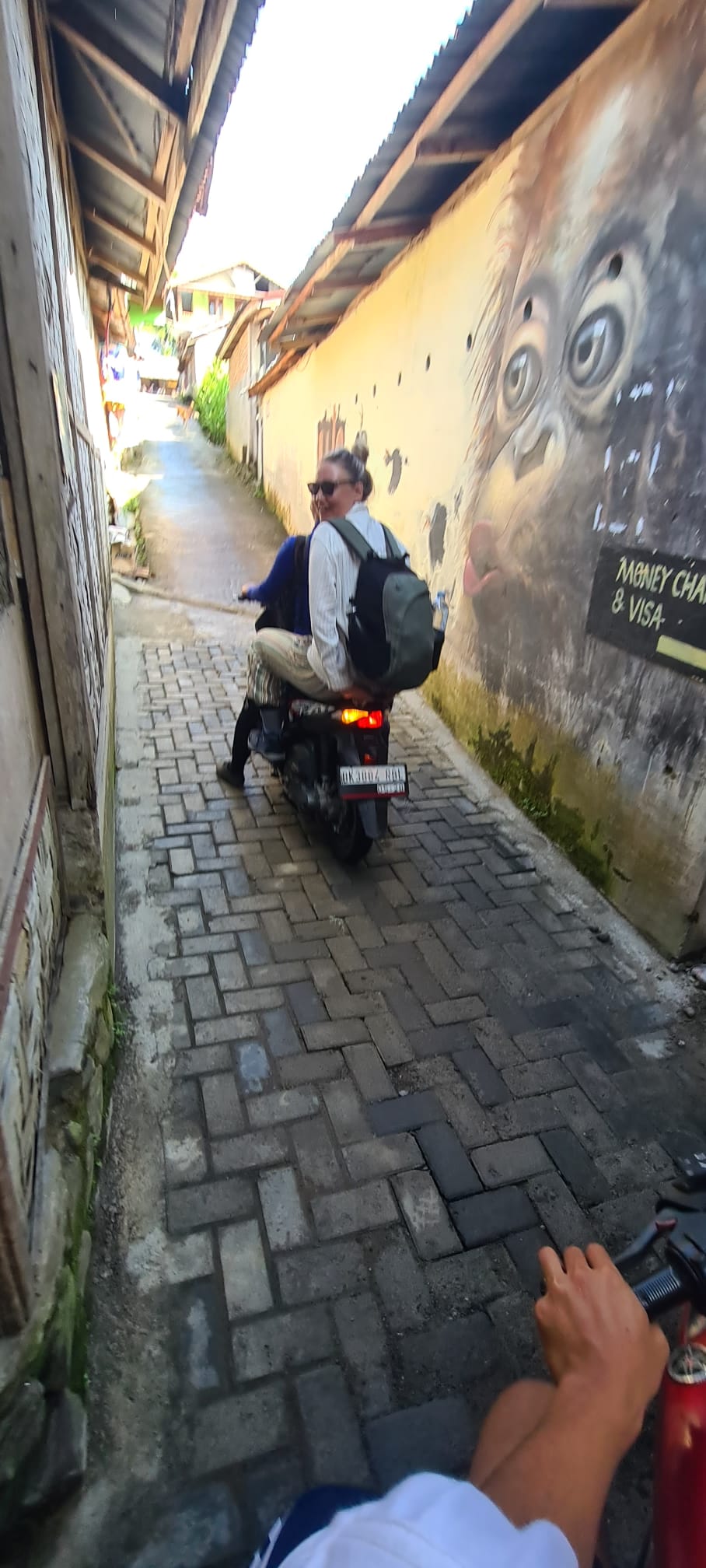 Ride to the eco lodge on the back of a motor bike.