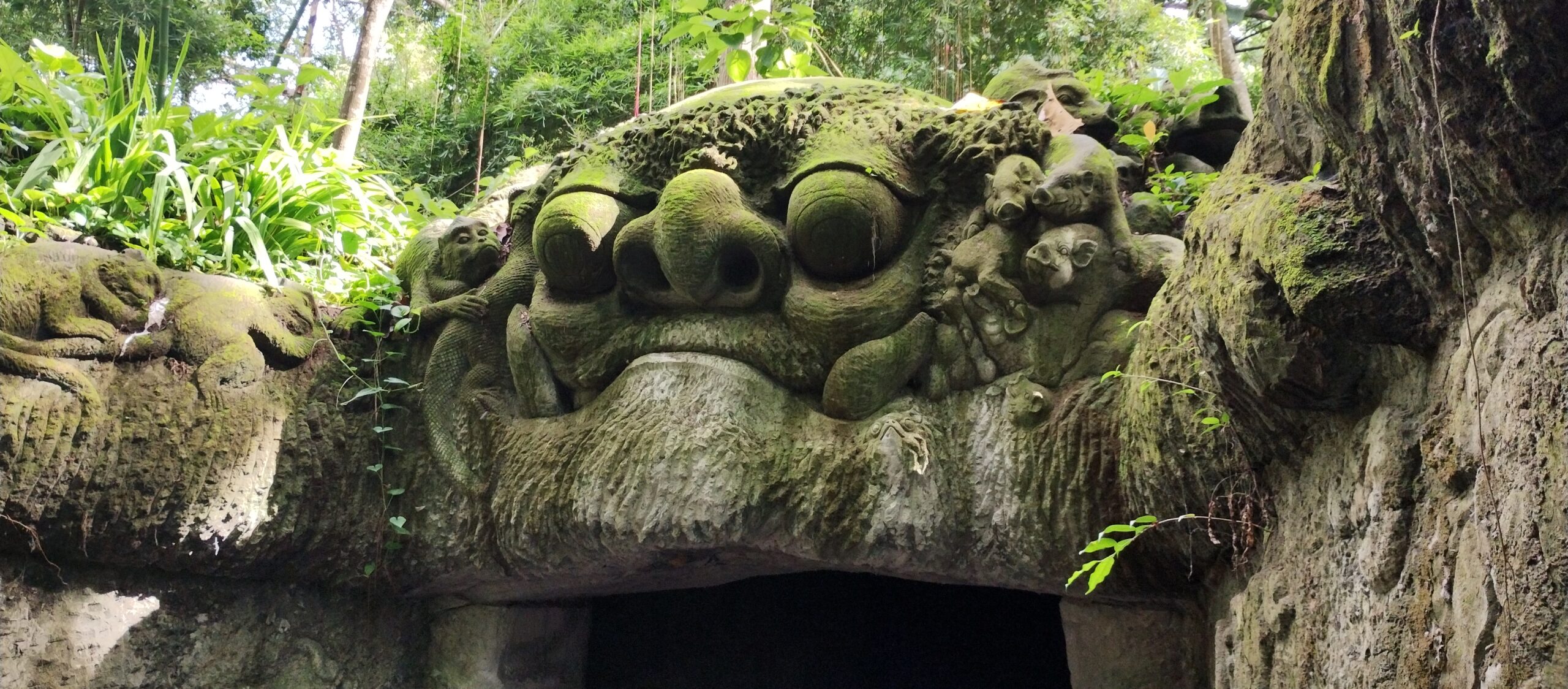 Carved stone statue in the Sacred Monkey Forest, Ubud, Bali